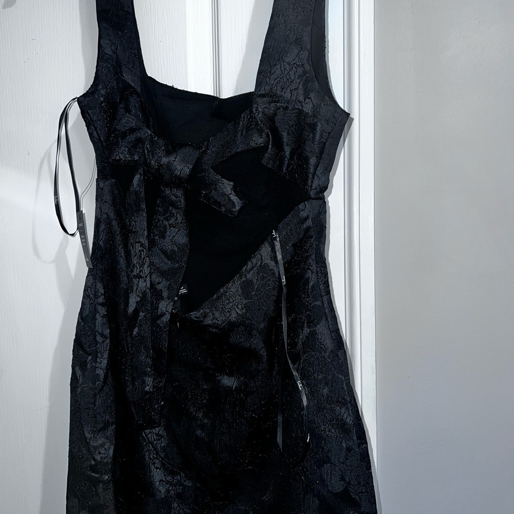 Lulu's Black Square-Neck Mini Dress - Size Large - Picture 7 of 11